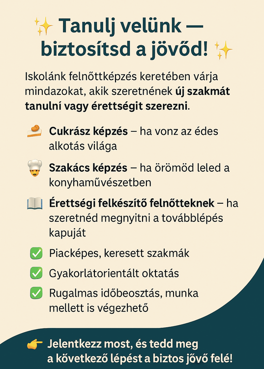 🌟 Tanulj velünk – biztosítsd a jövőd! 🌟