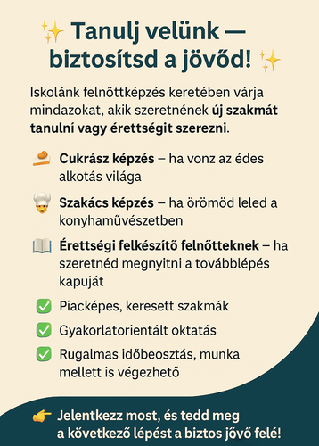 🌟 Tanulj velünk – biztosítsd a jövőd! 🌟