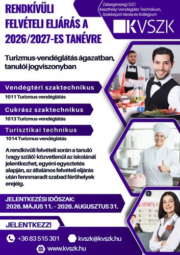 RENDKÍVÜLI FELVÉTELI A 2026/2027-ES TANÉVRE!