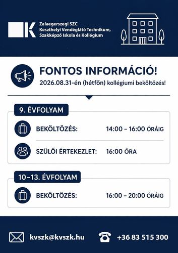 Kollégiumi beköltözés